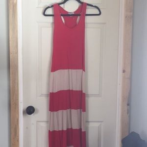Red/ beige maxi dress